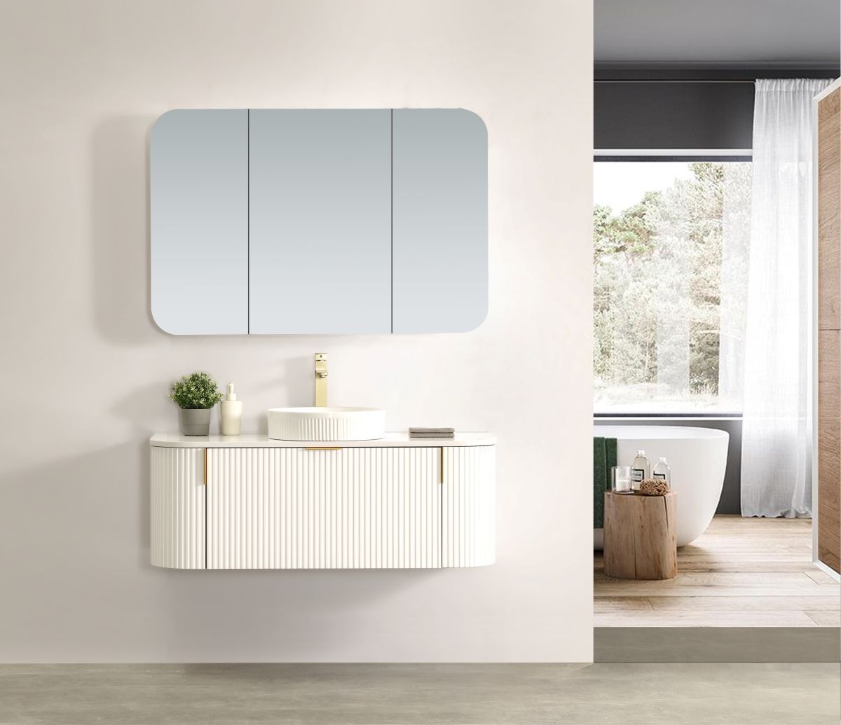 Navona 1200MM Wall Hung Forma Series White Side Drawer Vanities – trade ...