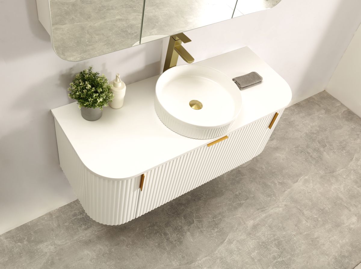 Navona 1200MM Wall Hung Forma Series White Side Drawer Vanities – trade ...
