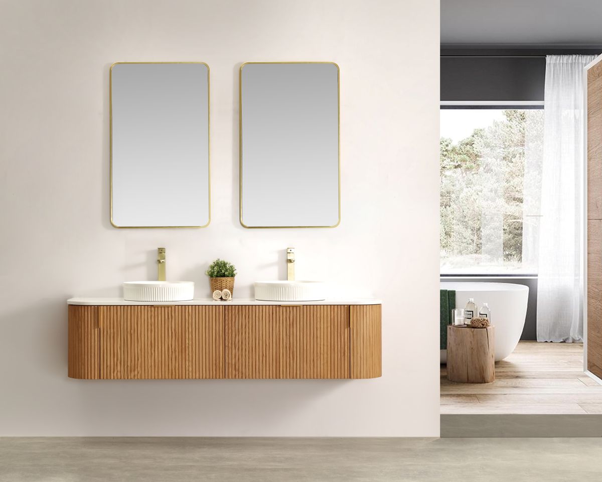 Navona 1800MM Wall Hung Forma Series Walnut Side Drawer Vanities ...