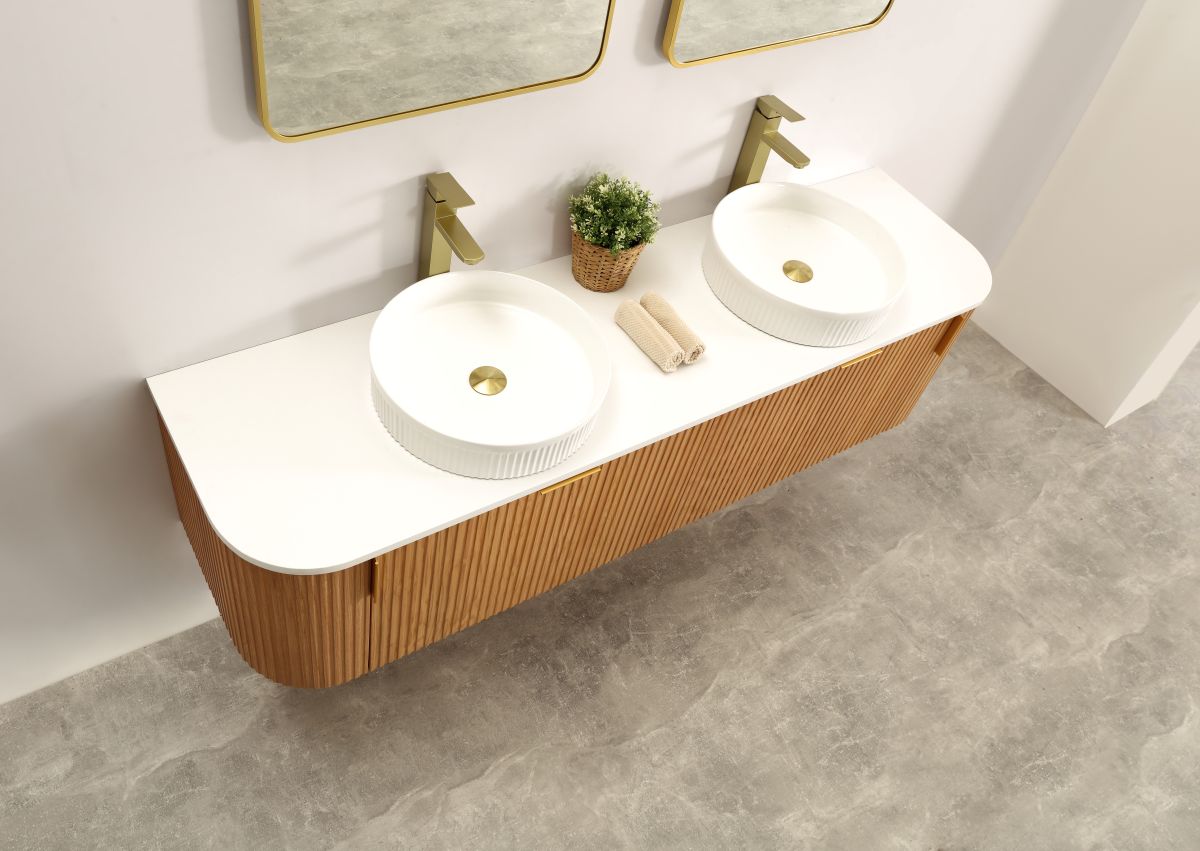 Navona 1800MM Wall Hung Forma Series Walnut Side Drawer Vanities ...