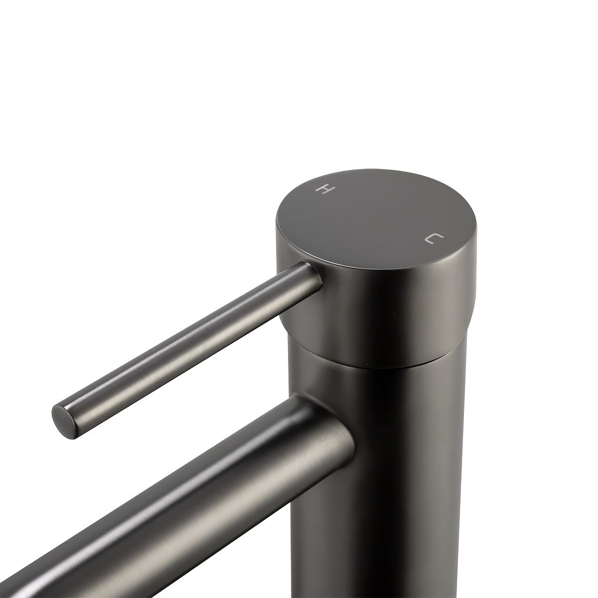 LUCID PIN Series Round Brushed Gun Metal Grey Basin Mixer – trade-suppliers