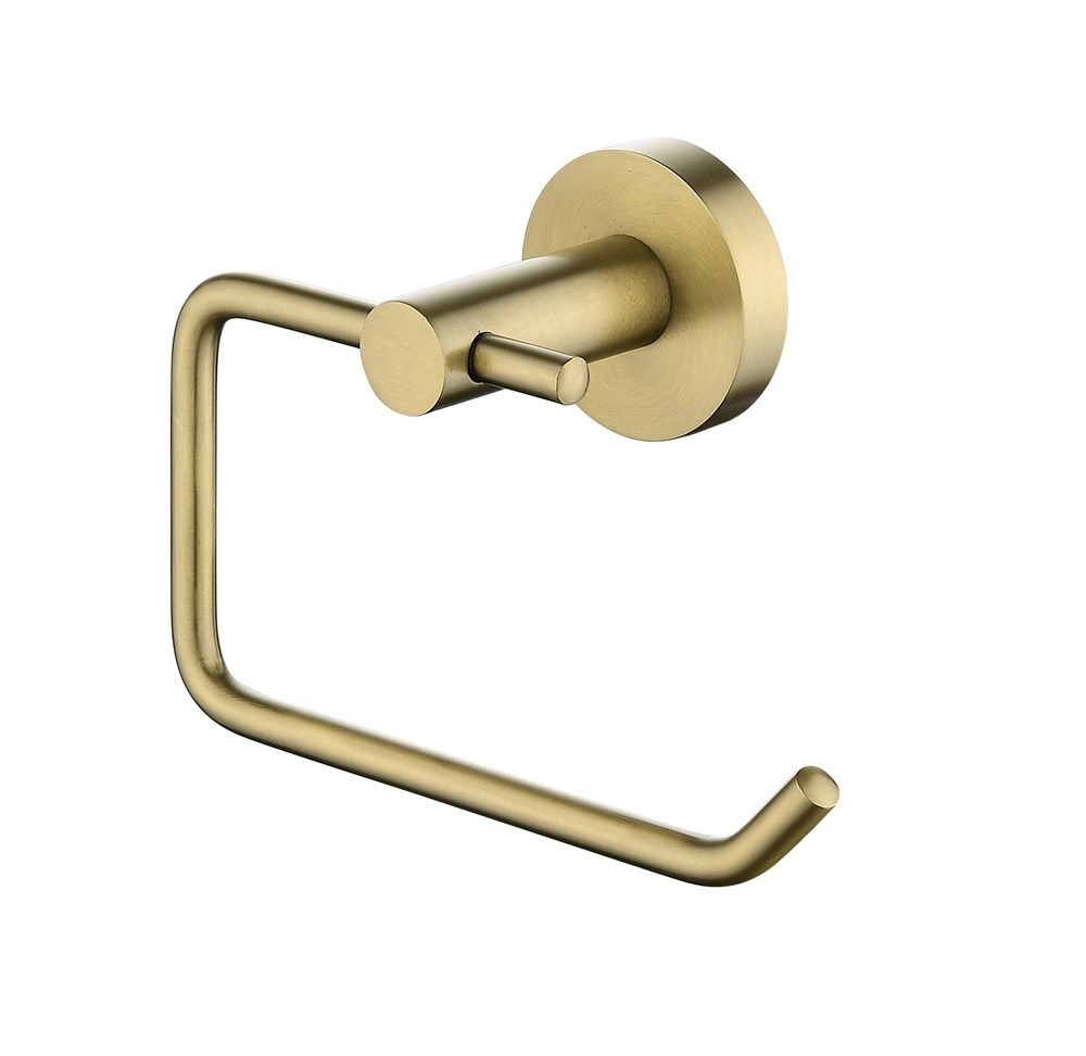LUCID PIN Series Round Brushed Yellow Gold Toilet Paper Roll Holder ...