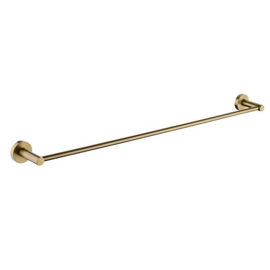 Round Brushed Yellow Gold Single Towel Rack Rail 900mm – trade-suppliers